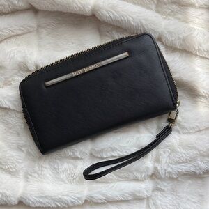 Steve Madden Black Zip-Around Wristlet